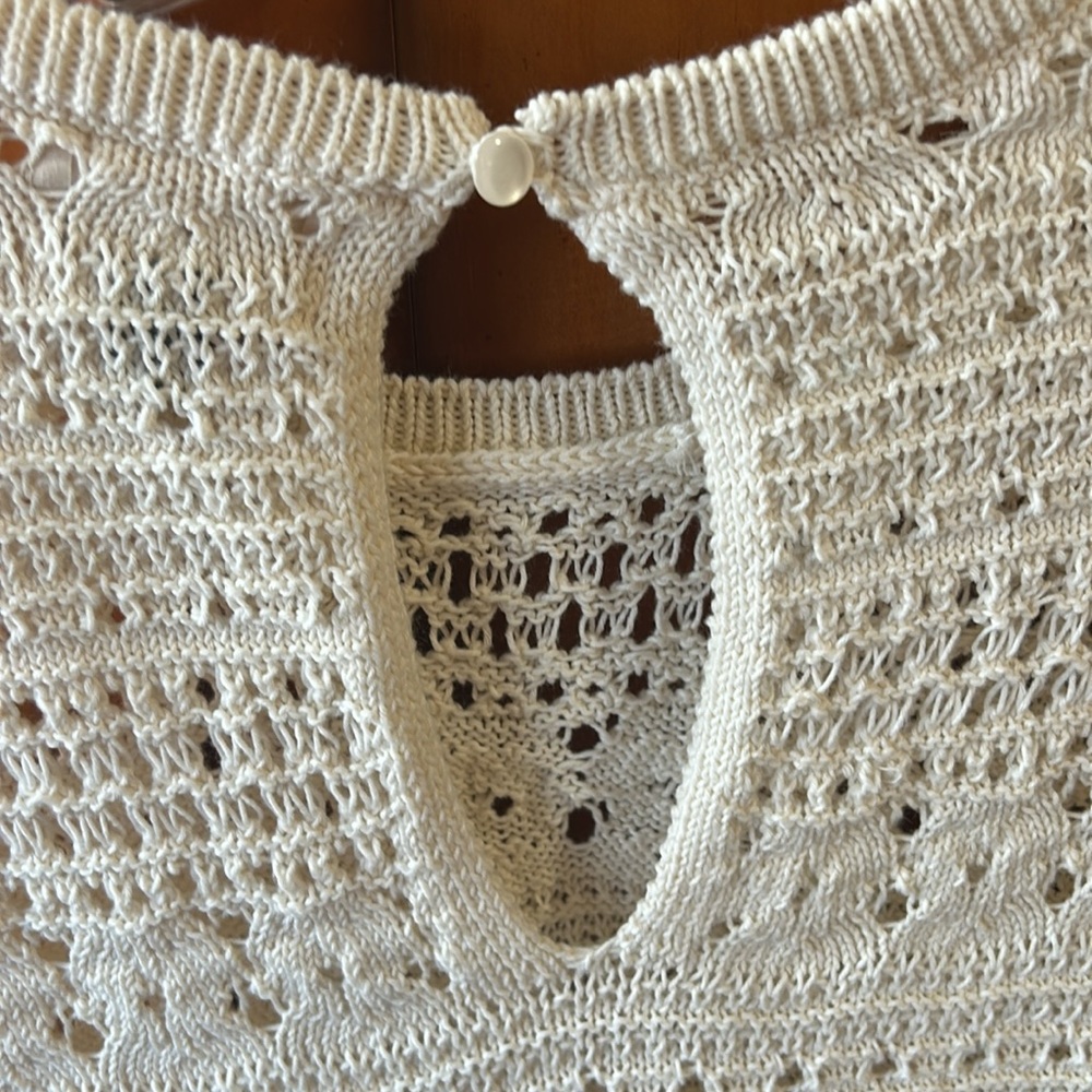 Universal Thread Cream Crochet Short Sleeve Pullover - Picture 3 of 7